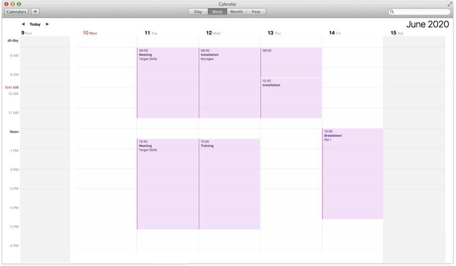 Condividete il vostro calendario su Mac