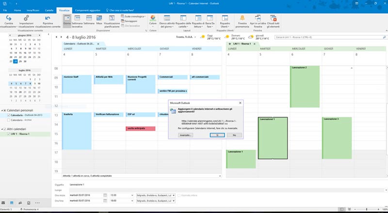 Condividete il vostro calendario su Outlook