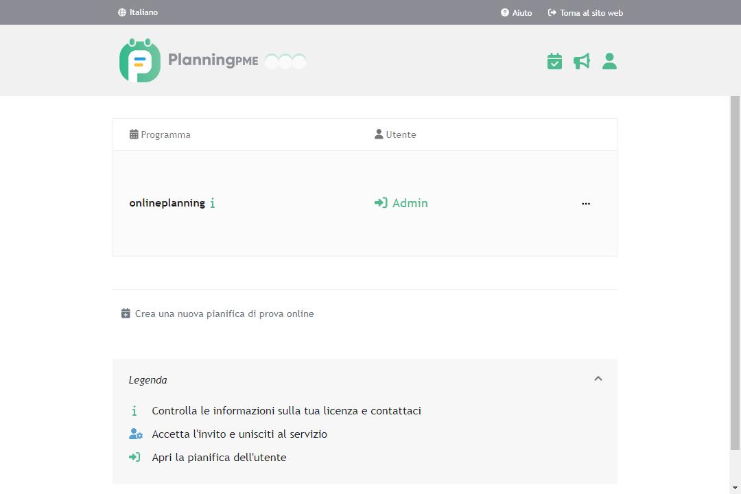 Servizi online - Il mio account - PlanningPME