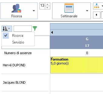 classificazione delle risorse nella pianificazione