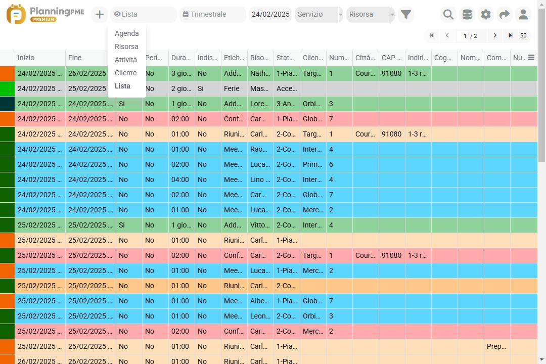 Visualizzazione a Lista